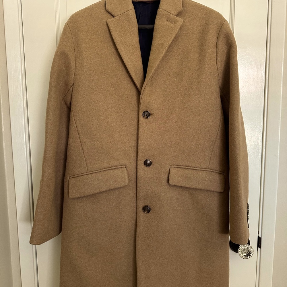 Never worn Brand New Camel Bonobos sustainable wool topcoat